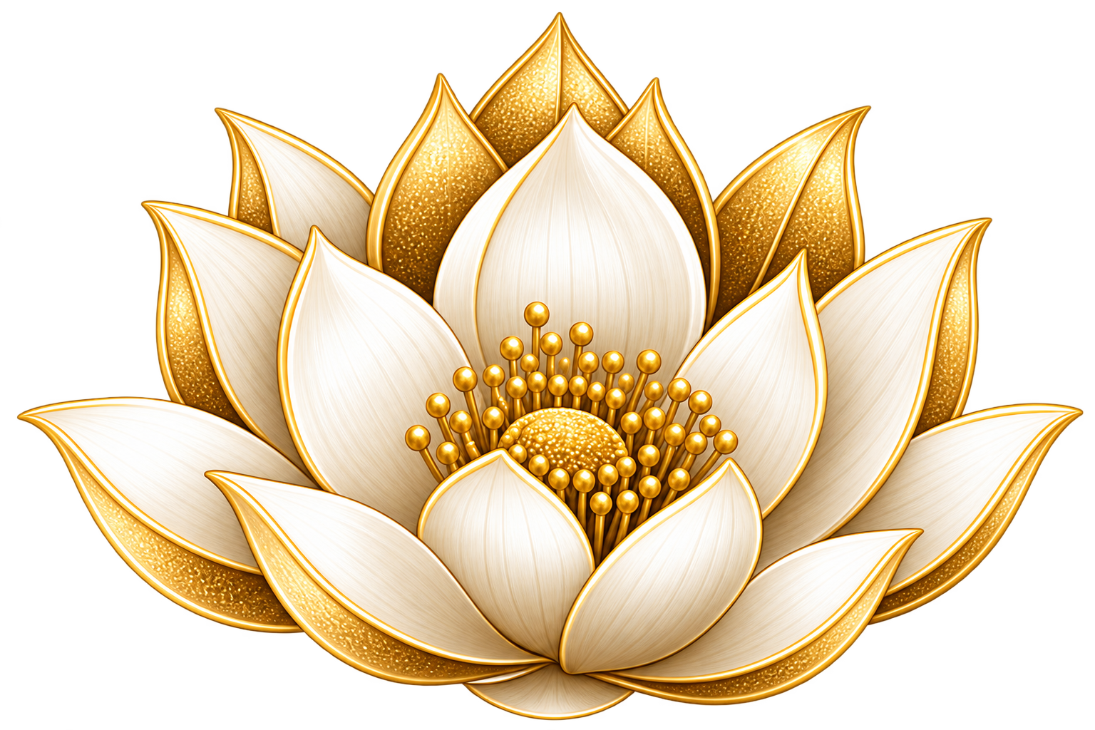 Cream and gold lotus flower